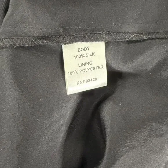 Black 100% Silk Whimsigoth Coquette Babydoll Slip Dress with Bow Size XL - Picture 6 of 6